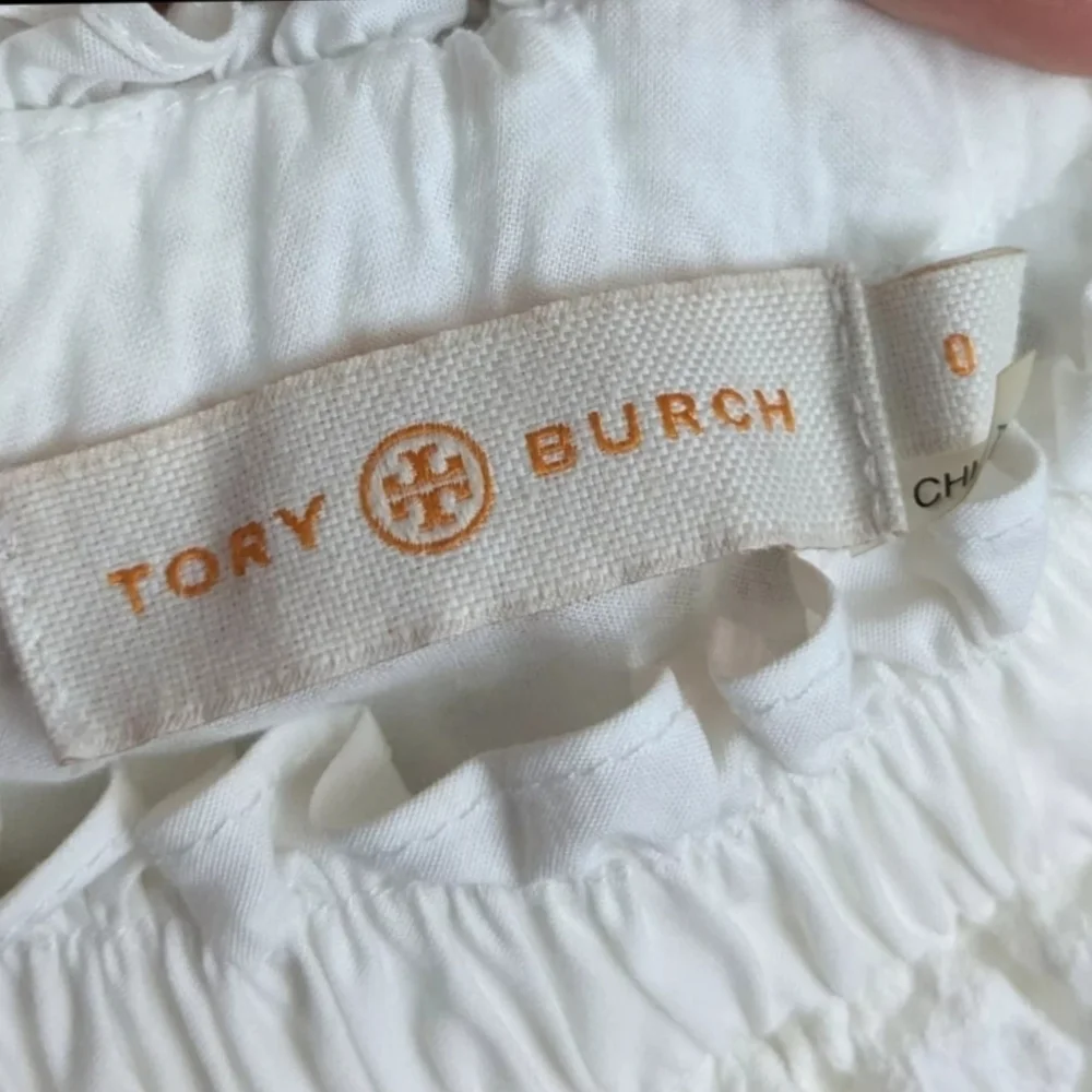 Tory Burch Zoe One-Shoulder Eyelet Dress